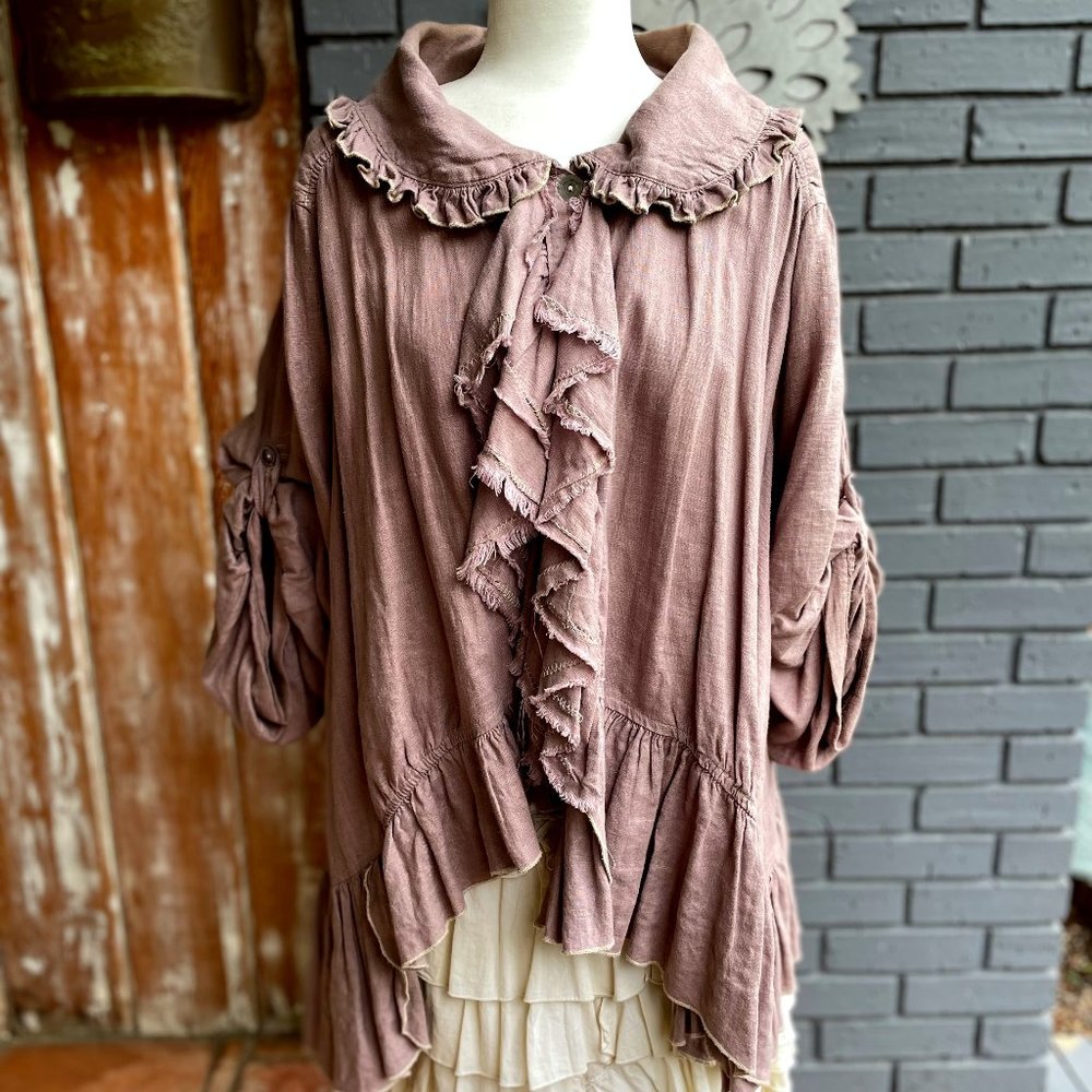 Magnolia Pearl dusty purple blouse OS